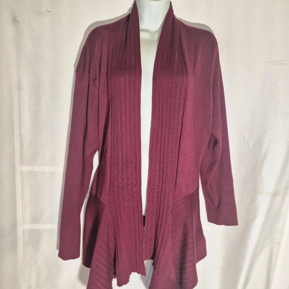 CJ BANKS stylish cardigan sweater, dark maroon in size 2XL